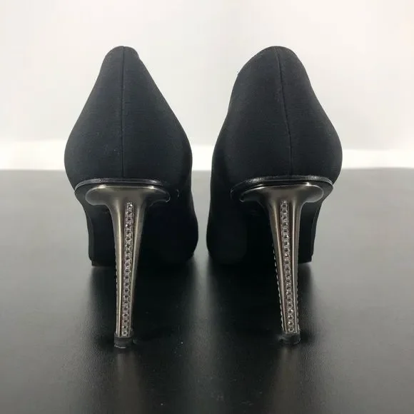Stuart Weitzman Black Crystal Metal High Heels Pumps with Box